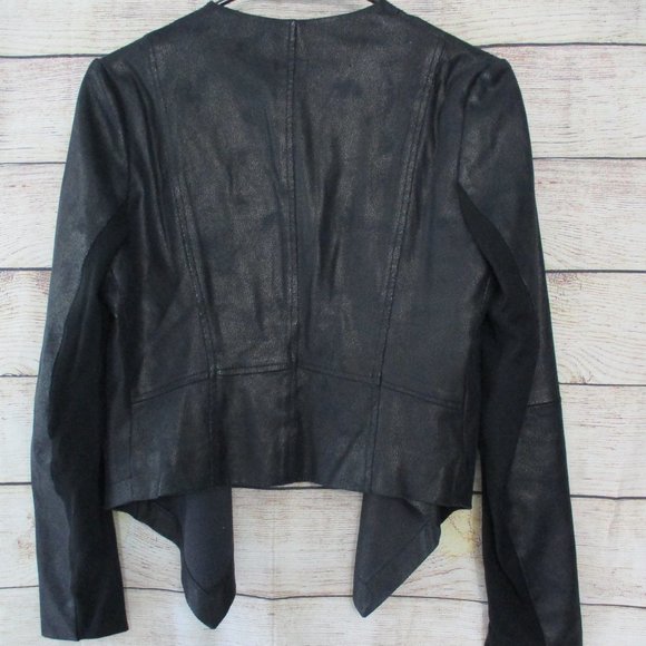 ABS Platinum Faux Leather Drape Jacket Small - Picture 8 of 9